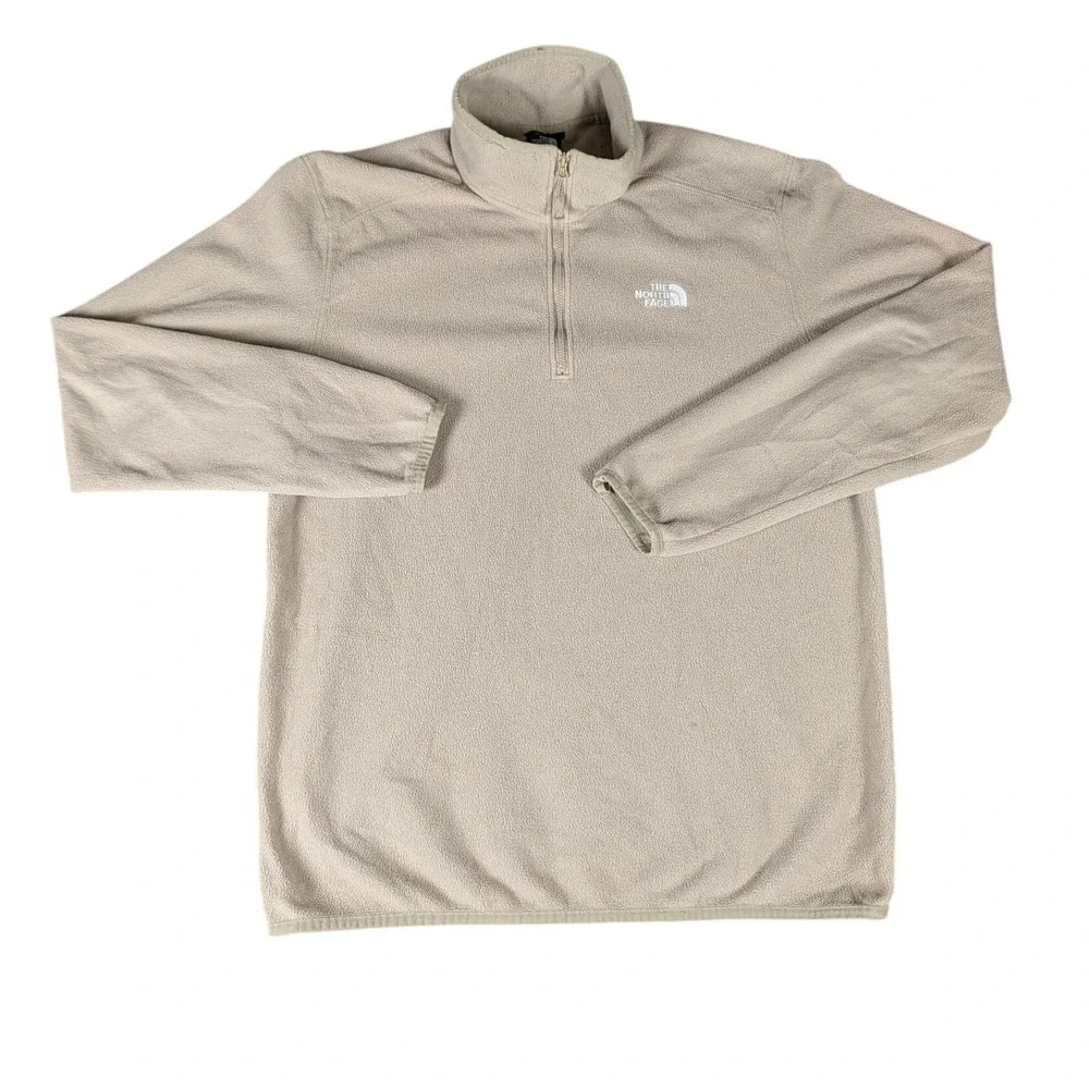 The North Face TKA 100 Fleece Quarter Zip‎ Pullover Tan Beige Mens L